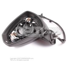 Exterior mirror mounting with electric adjusting unit satin black 8V1857409AA9B9