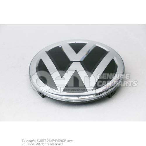 Embleme VW noir/chrome brillant