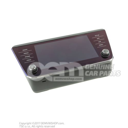 Display unit and control panel satin black/high chrome Skoda Superb 3V 3V0919605E BYY