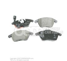 1 set: brake pads with wear indicator for disc brake 3C0698151P