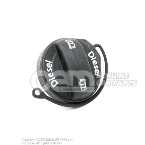 Cap with retaining strap for fuel tank 5N0201550G