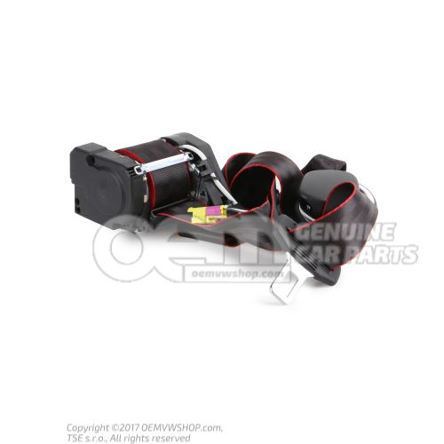 Cinturon seguridad tres puntos negro/rojo 1J3857705T JNZ