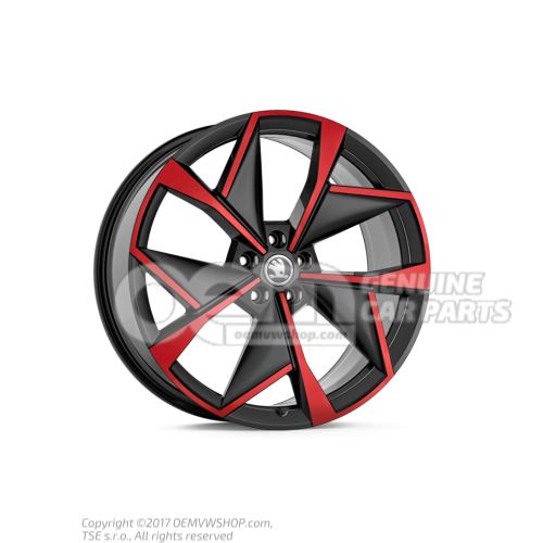 Aluminium rim Black metallic/red 5LG071491Q CZX