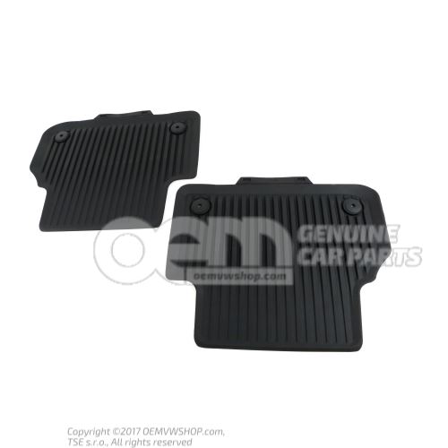 1 set of all-weather foot mats with attachment points black