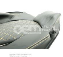 Backrest cover (leather) soul (black)/vegas yellow Audi R8 Coupe/Spyder 4S 4S0881805B MBA