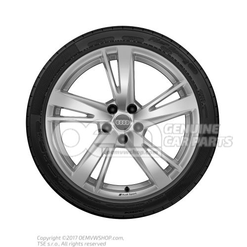 Wheel disc 'alum' with winter tire alloy wheel grease cap galvonsilber-metallic