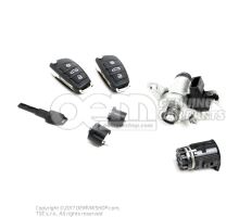 1 set of lock cylinders for door handle and rear lid 4F0898375P