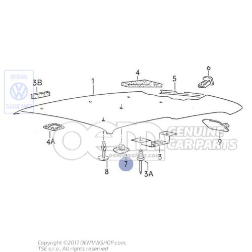 Clip rooftop-trim for Golf and Passat