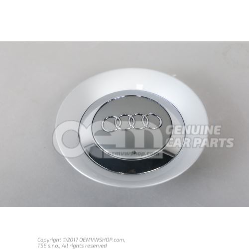 Hub cap diamond silver/polished alu/ grey metallic 4F0601165B SRA