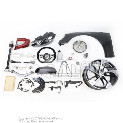 1 kit de barillet noir satin/chrome Volkswagen Touareg 7P 7P6898375ACIRZ