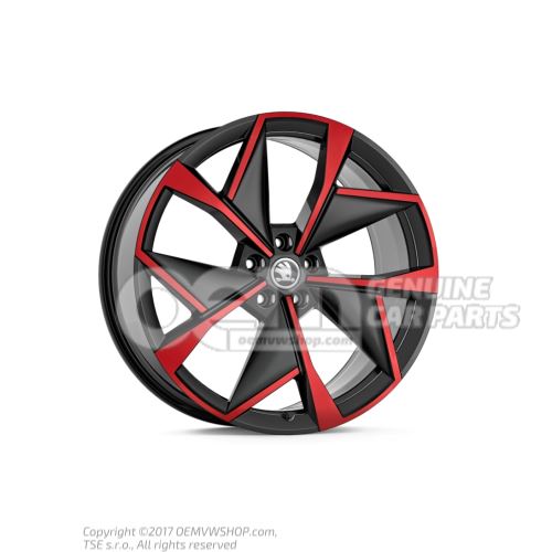 Aluminium rim Black metallic/red 5LG071491P CZX