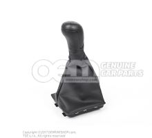 Pomo palanca cambio con guardapolvo (cuero sintetico) negro satinado Skoda Octavia 5E 5E1711113 SHD