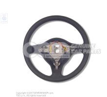 Steering wheel (leather) black/fantasia green 6N0419091L E74