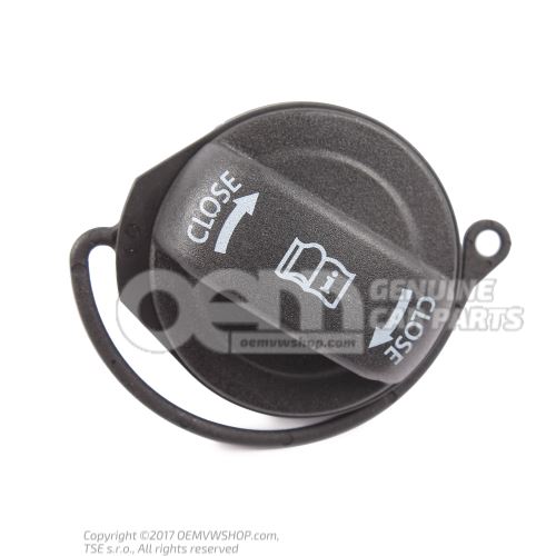 Cap with retaining strap for fuel tank 5Q0201550AT