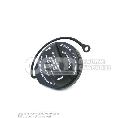 Cap with retaining strap for fuel tank 5N0201550F