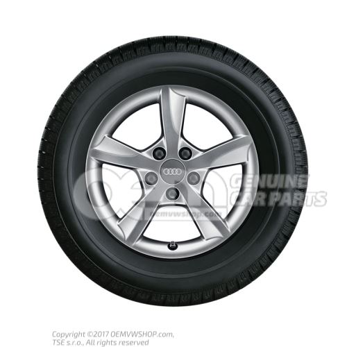 Aluminium rim with winter tyre diamond silver