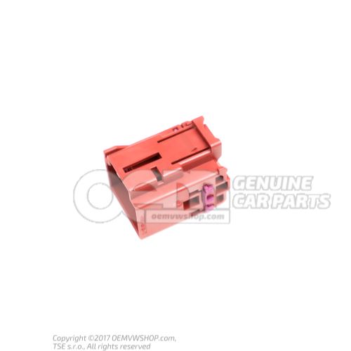 Flat connector housing with contact locking mechanism 4F0972575B
