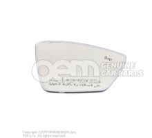 Mirror glass (convex) with carrier plate for heated and electric adjustable exterior mirrors 565857522E