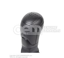 Pomo palanca cambio con guardapolvo (cuero sintetico) negro satinado Skoda Octavia 5E 5E1711113 SHD