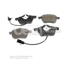 1 set: brake pads with wear indicator for disc brake 8E0698151K