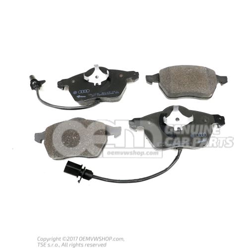 1 set: brake pads with wear indicator for disc brake 8E0698151K