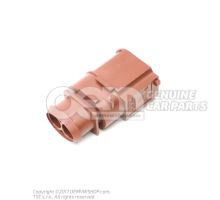 Flat connector housing with contact locking mechanism 3B0973852A