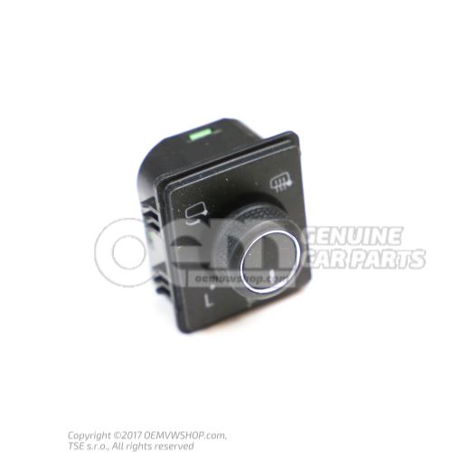 Interruptor espejo exterior, regulable electricamente negro satinado/blanco/aluminio 7E1959565K GGO