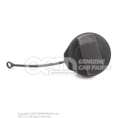 Cap with retaining strap for fuel tank 7E0201550B