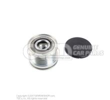 Poly v-belt pulley with freewheel and cover cap 045903119A