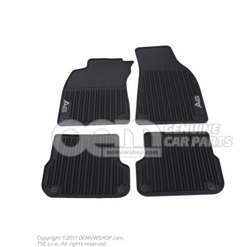 1 set foot mats (rubber) satin black