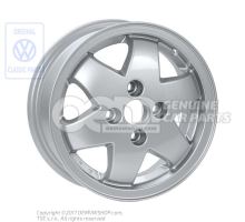 Aluminium rim steel rim chrome coloured metallic Volkswagen Polo Hatchback 86C 867601025K 091