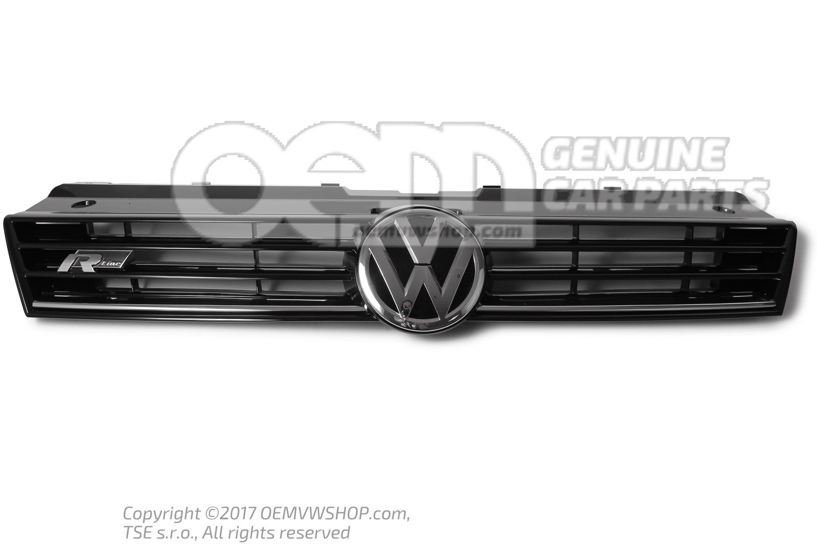 Radiator grille black high gloss/polished chrome Volkswagen Polo Hatchback  6R 6C0853651J FOD