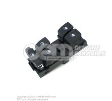 Switch for electric window regulator  (drivers side) satin black/white 5G0959857D WHS
