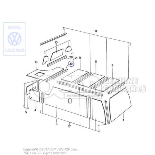 Liston angular Volkswagen Campmobil LT 7E 281070004B