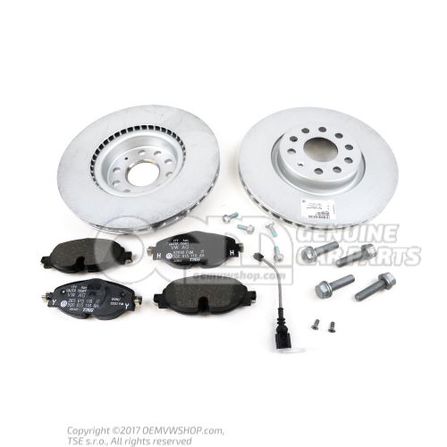 1 set brake discs with brake pads 8V0698302B
