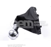 Gearstick knob (alu) with gearstick trim (leather) soul (black) 8E0863278DQSKH