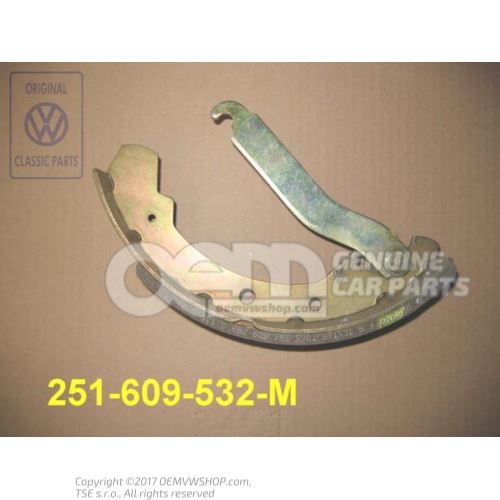 Brake shoe with lining and brake lever 251609532M