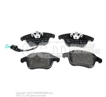 1 set: brake pads with wear indicator for disc brake 5N0698151