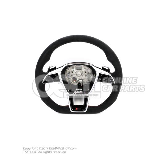 4K0419091BGTPE Audi RS6, RS7 C8 Alcantara multifunction heated steering wheel with red stitching