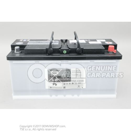 Battery with charge state indicator, filled and charged 000915105DL