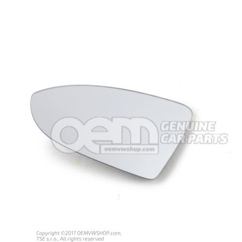 Mirror glass (flat) heated 5G0857521B