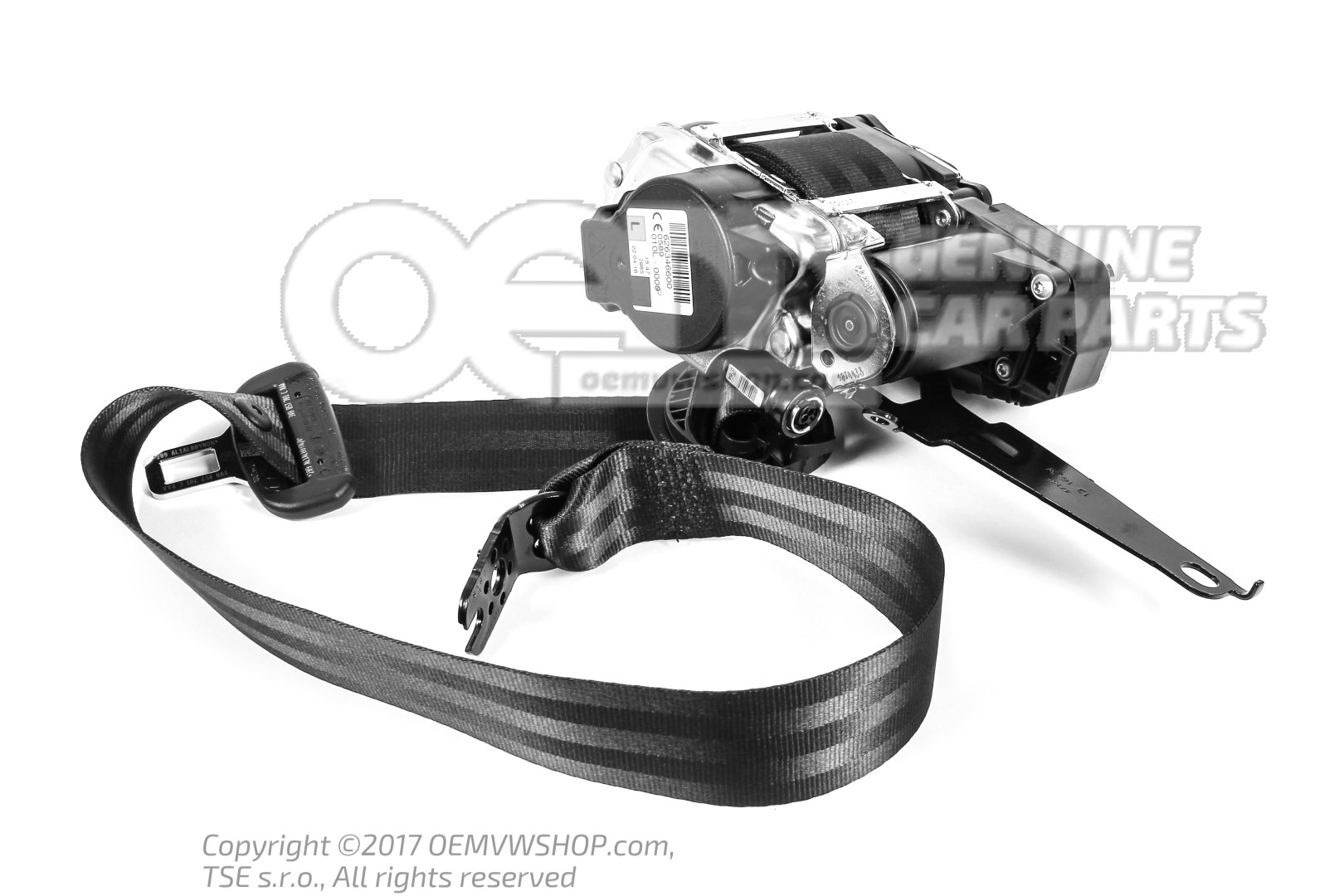 83A857705G V04 Three-point inertia reel seat belt with belt tensioner and  belt pressure limiter Black 83A857705GV04