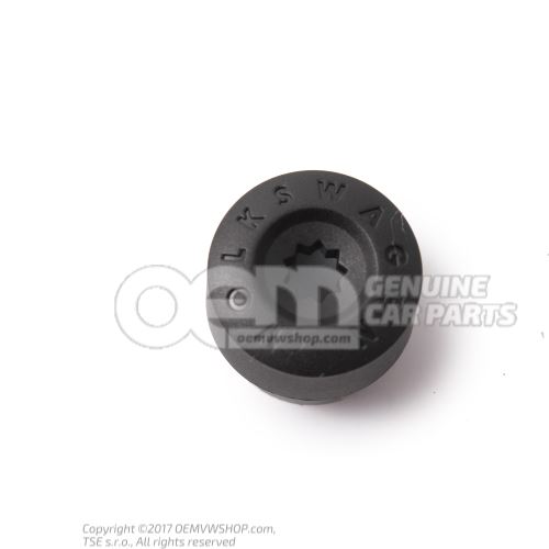 Capuchon de boulon de roue noir satine 7H0601173 9B9