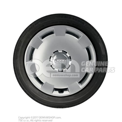 Steel rim with winter tyres diamond silver