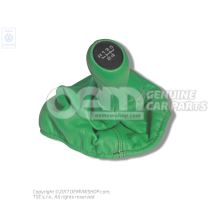 Gearstick knob with boot for gearstick lever (leather) green/black 6N0711118C ELD