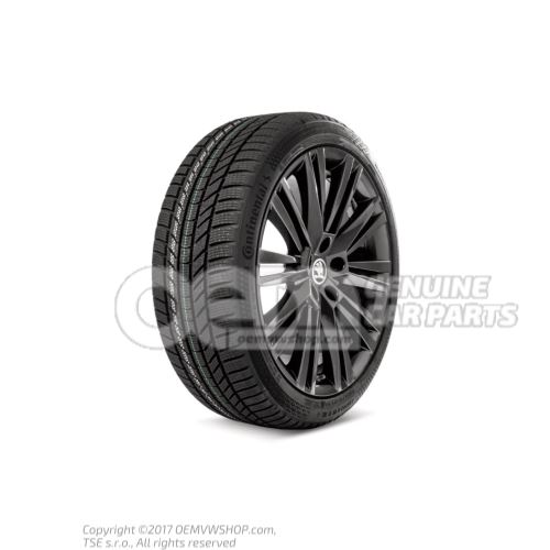 Complete winter wheel 19", aluminium rim, brilliant black metallic 3V0073629  FL8