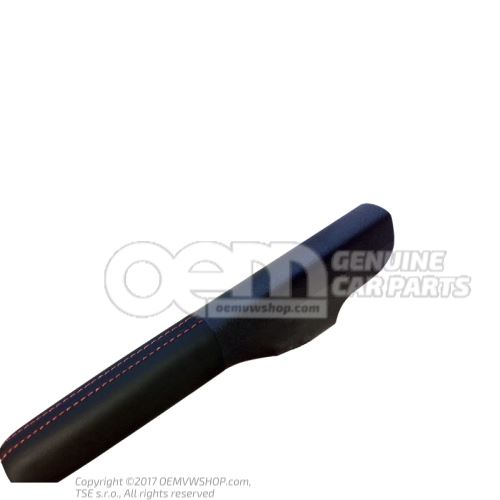 Hand brake lever handle anthracite/red 1K0711461E XNZ