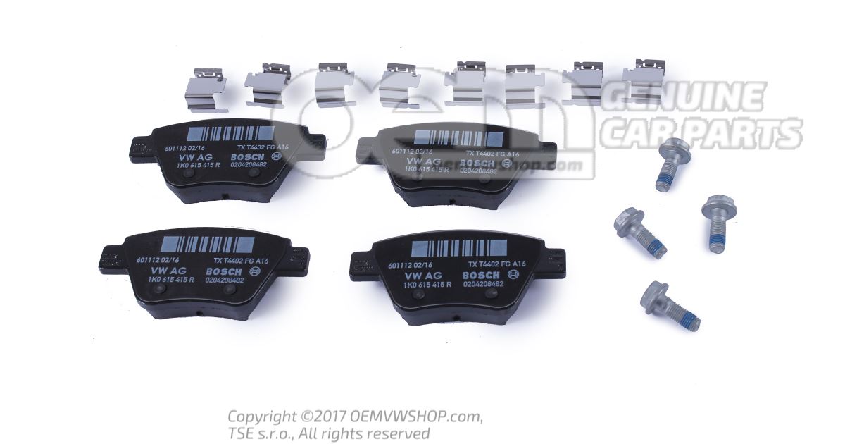 1 set of brake pads for disk brake 5K0698451C | oemVWshop.com