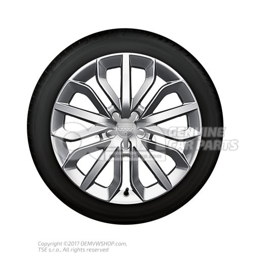 Aluminium rim with winter tyre diamond silver