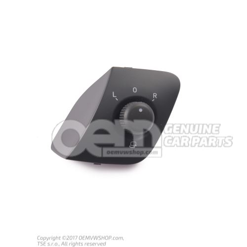 Switch for electrically operated and folding rear view mirror carbon black 6J1959565 AT7